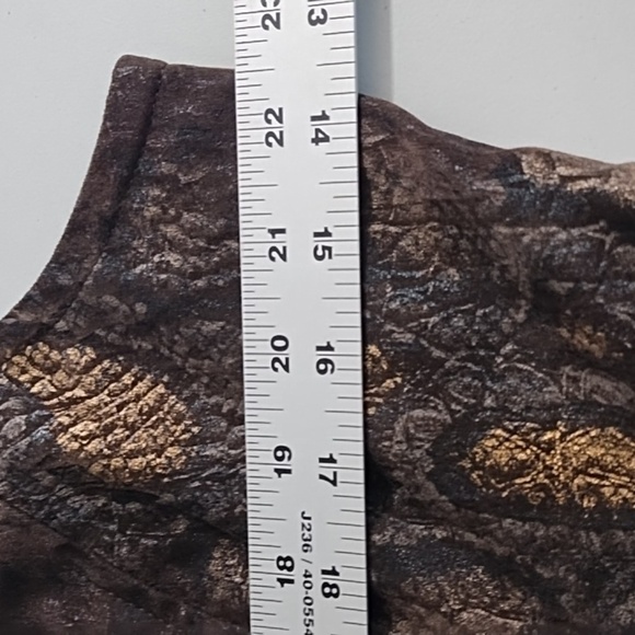 Soft Sueded Snake Print Pocketed Zip Front Lined Vest Extra Large - Picture 5 of 14